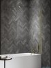 New Trendy Nesta Light Gold parawan nawannowy ze wspornikiem prostopadłym 100x150 cm złoty połysk/szkło przejrzyste P-0208-WP